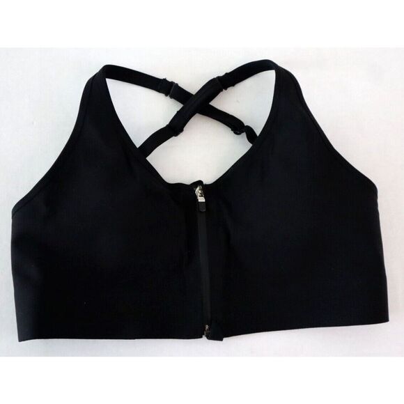 Athleta 981584-00 Women's Sz L (A-C) Black Empower II Daily Front Sports Bra - Picture 1 of 6